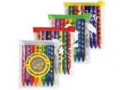 LL198 Assorted Colour Crayons in PVC Zipper Pouch